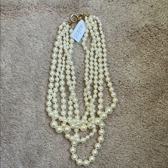 J. Crew Jewelry - J. Crew Cream and Gold Multi-Strand Necklace